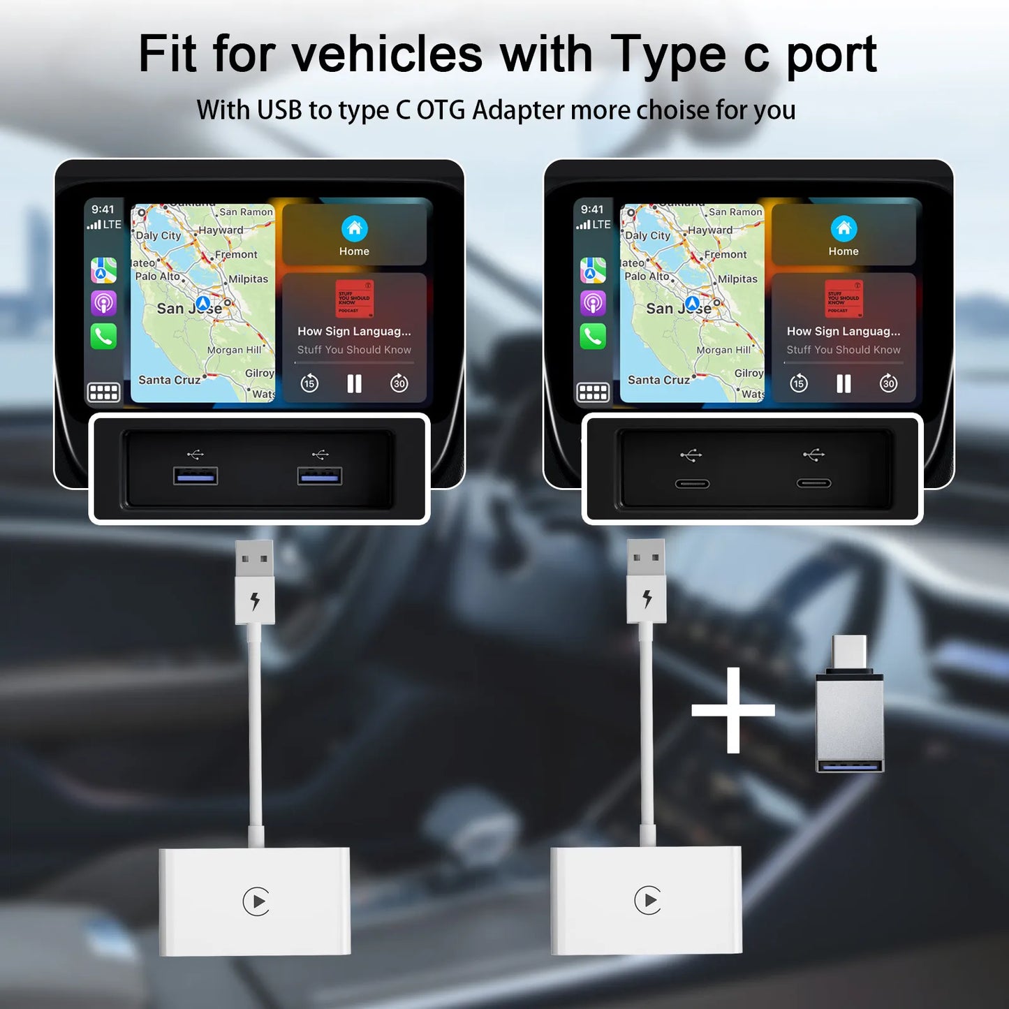 Wireless CarPlay Adapter for Android/Apple