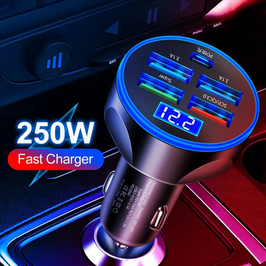 250W USB & Type C Fast Charging Car Adapter