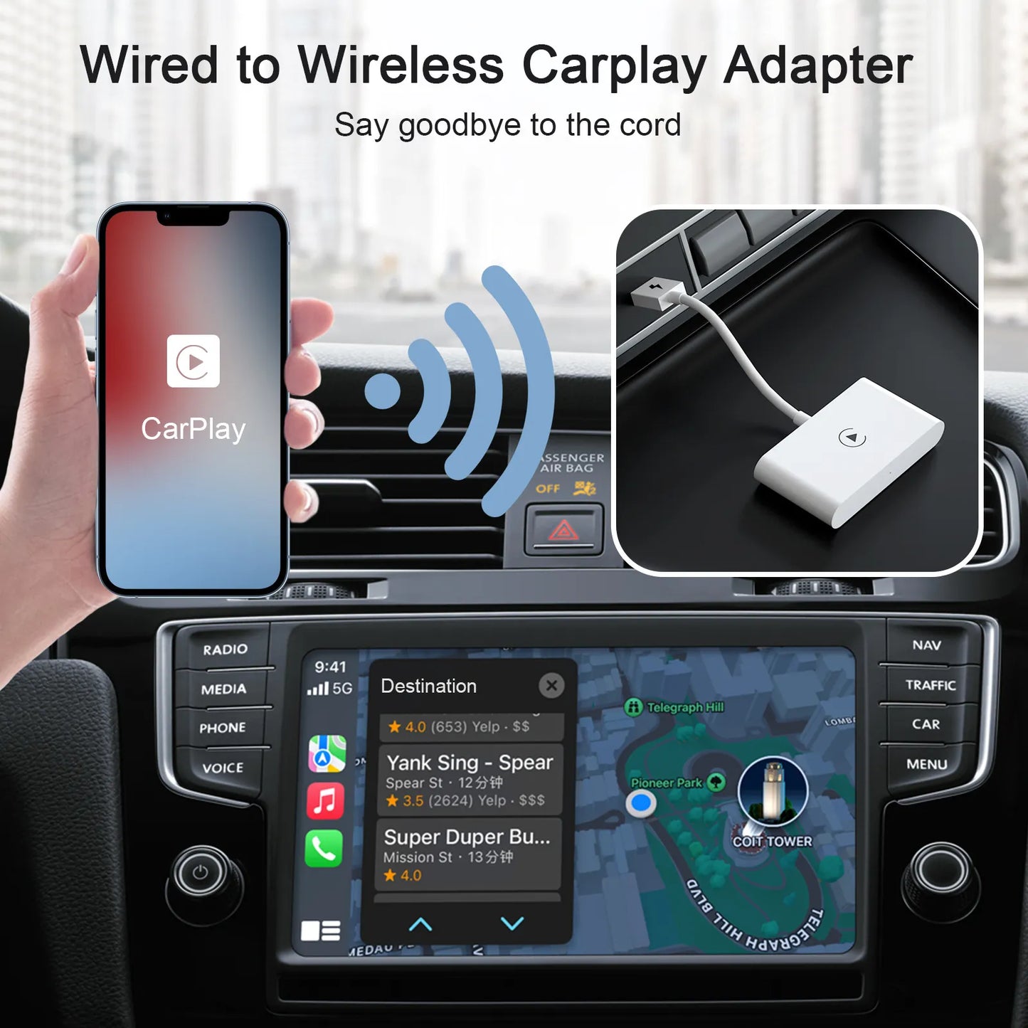 Wireless CarPlay Adapter for Android/Apple